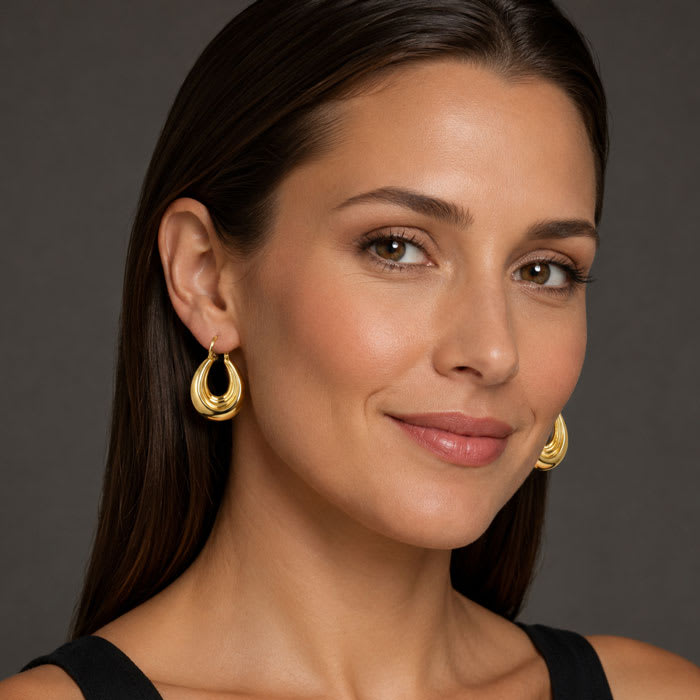 Martha Stewart Everyday Plump Hoop Earrings In Gold