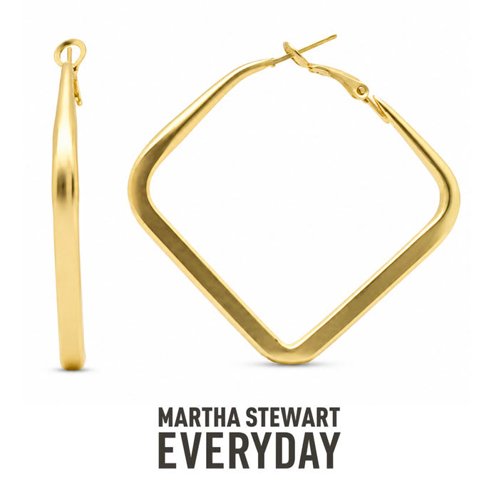 Martha Stewart Everyday Structured Hoop Earrings In Gold