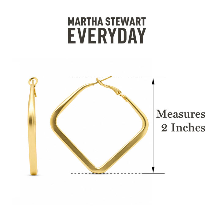 Martha Stewart Everyday Structured Hoop Earrings In Gold
