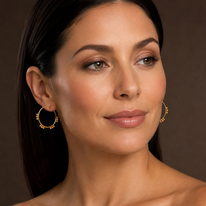 Martha Stewart Everyday Patterned Hoop Earrings In Gold