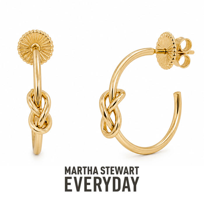 Martha Stewart Everyday Knot Hoop Earrings In Gold