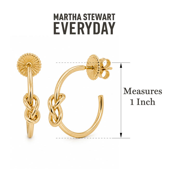 Martha Stewart Everyday Knot Hoop Earrings In Gold