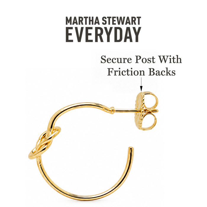 Martha Stewart Everyday Knot Hoop Earrings In Gold