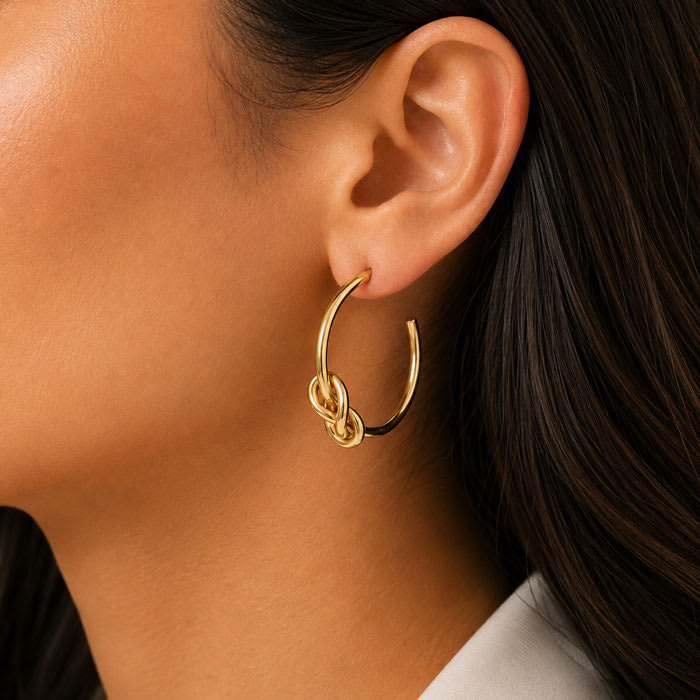 Martha Stewart Everyday Knot Hoop Earrings In Gold