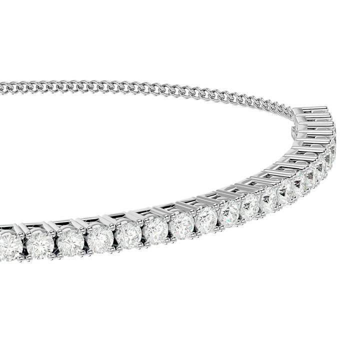 1 Carat Diamond Bolo Tennis Bracelet In Sterling Silver, Adjustable 6-9 inches