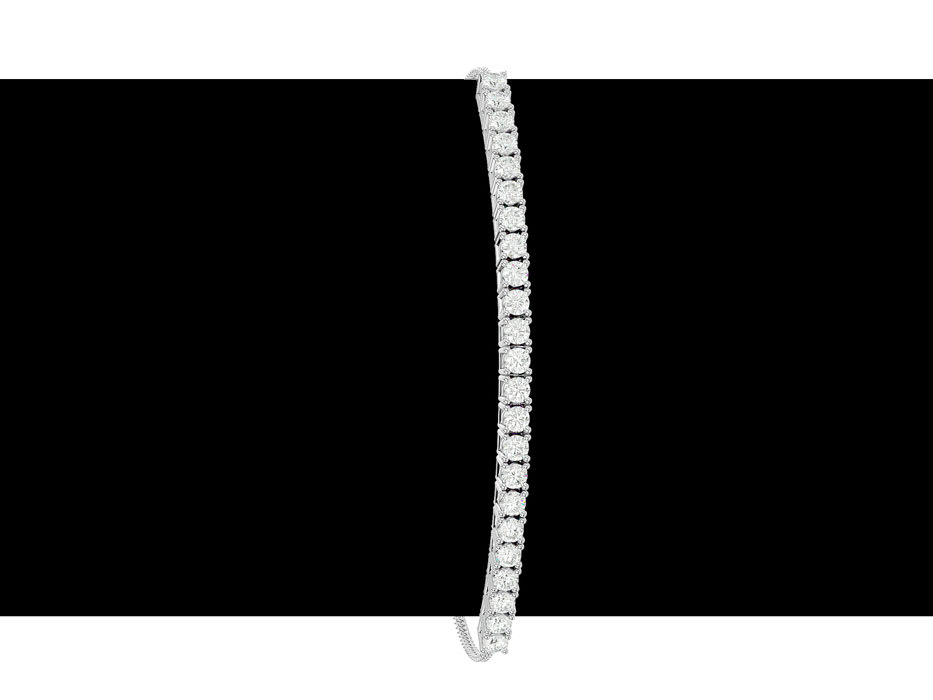 1 Carat Diamond Bolo Tennis Bracelet In Sterling Silver, Adjustable 6-9 inches