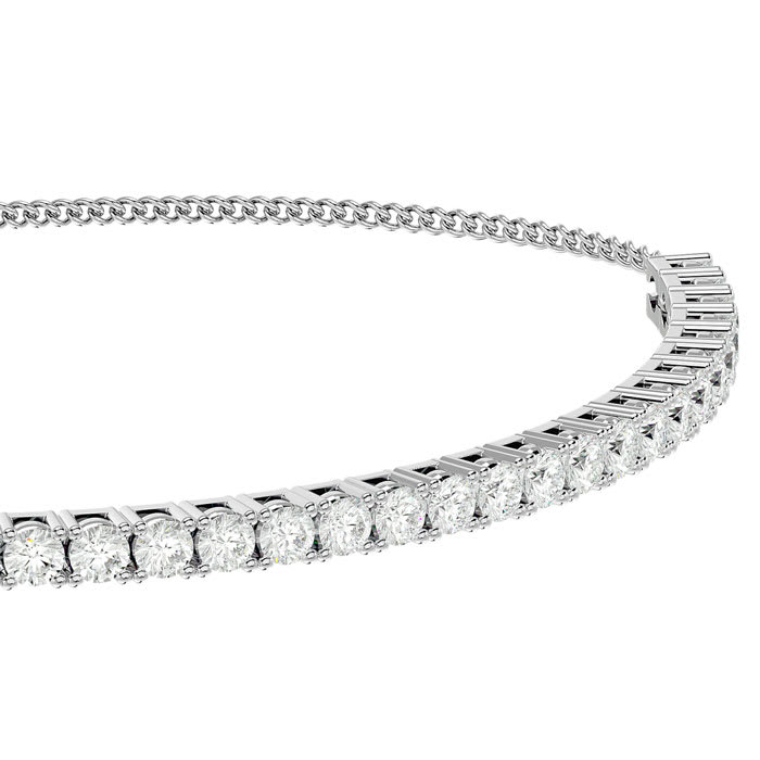 2 Carat Diamond Bolo Tennis Bracelet In Sterling Silver, Adjustable 6-9 inches