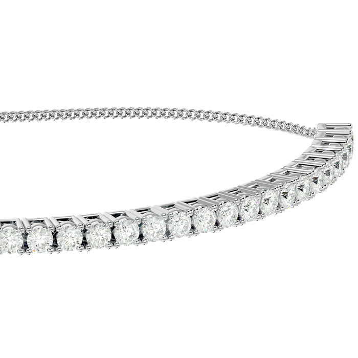 4 Carat Diamond Bolo Tennis Bracelet In Sterling Silver, Adjustable 6-9 inches


