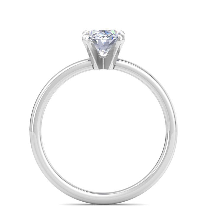 1 Carat Oval Shape Lab Grown Diamond Ring In Sterling Silver, Solitaire