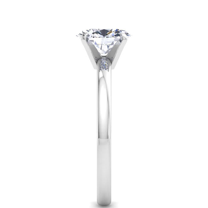 1 Carat Oval Shape Lab Grown Diamond Ring In Sterling Silver, Solitaire