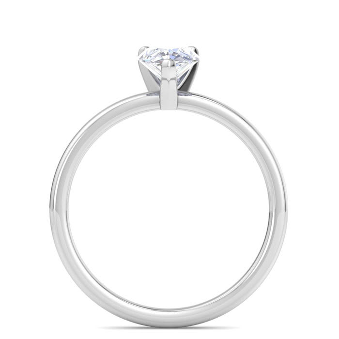 1 Carat Pear Shape Lab Grown Diamond Ring In Sterling Silver, Solitaire