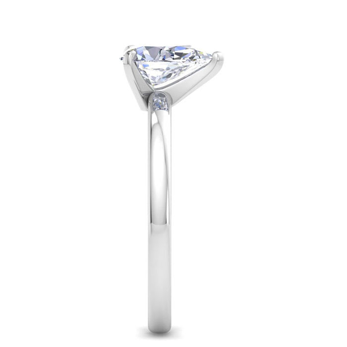 1 Carat Pear Shape Lab Grown Diamond Ring In Sterling Silver, Solitaire
