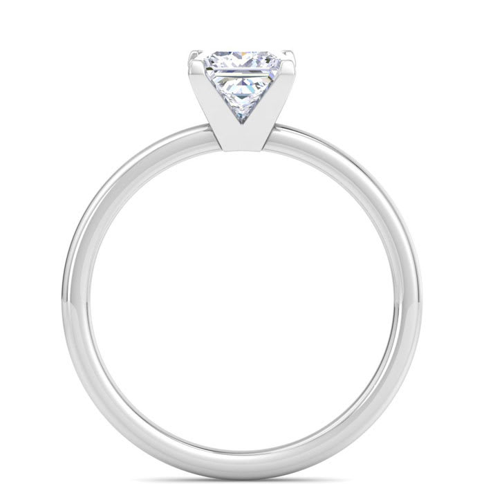 1 Carat Princess Cut Lab Grown Diamond Ring In Sterling Silver, Solitaire