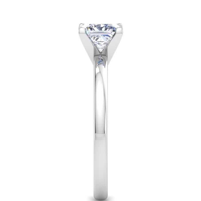 1 Carat Princess Cut Lab Grown Diamond Ring In Sterling Silver, Solitaire