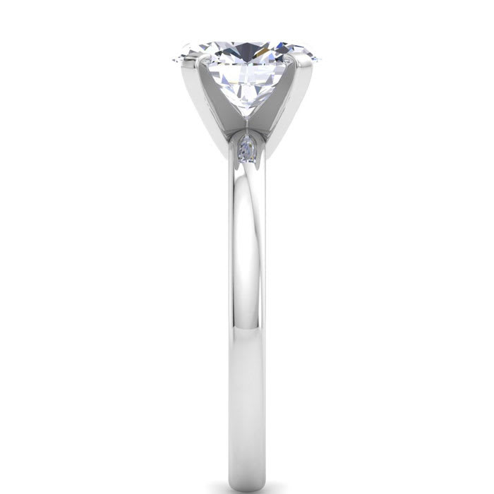2 Carat Oval Shape Lab Grown Diamond Ring In Sterling Silver, Solitaire