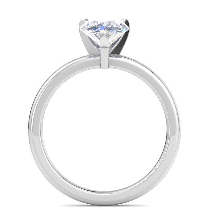 2 Carat Pear Shape Lab Grown Diamond Ring In Sterling Silver, Solitaire