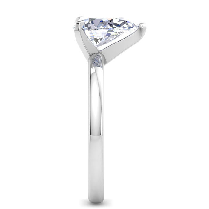 2 Carat Pear Shape Lab Grown Diamond Ring In Sterling Silver, Solitaire