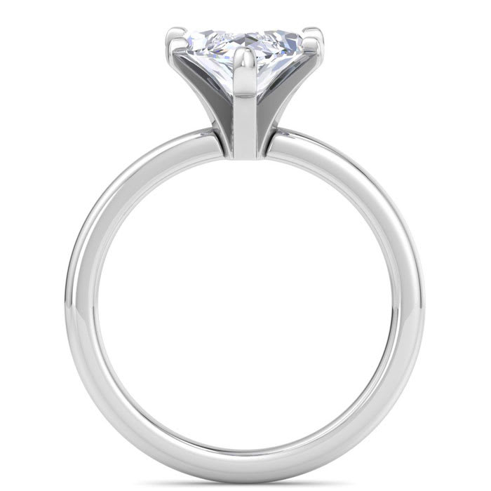 3 Carat Marquise Shape Lab Grown Diamond Ring In Sterling Silver, Solitaire