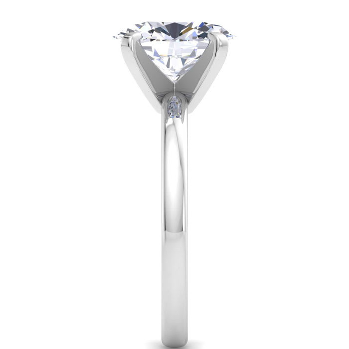 3 Carat Oval Shape Lab Grown Diamond Ring In Sterling Silver, Solitaire