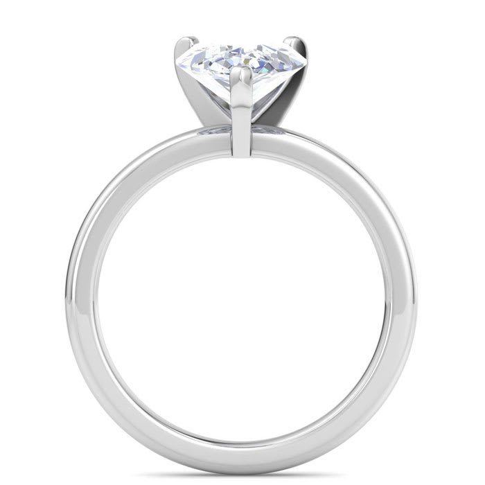 3 Carat Pear Shape Lab Grown Diamond Ring In Sterling Silver, Solitaire