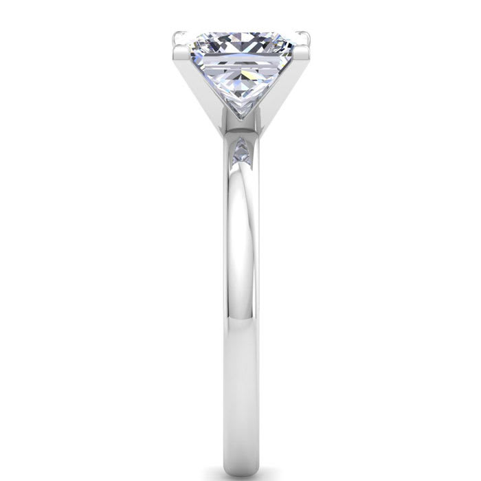 3 Carat Princess Cut Lab Grown Diamond Ring In Sterling Silver, Solitaire