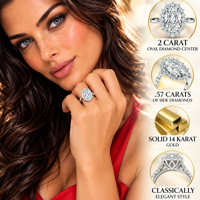 Estate Jewelry IGI Certified 2.57 Carat Oval Shape Lab Grown Diamond Engagement Ring In 14K White Gold