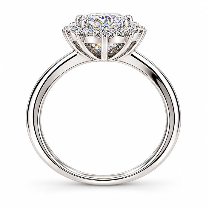 Estate Jewelry IGI Certified 2.57 Carat Oval Shape Lab Grown Diamond Engagement Ring In 14K White Gold