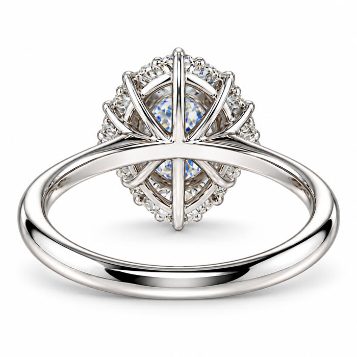 Estate Jewelry IGI Certified 2.57 Carat Oval Shape Lab Grown Diamond Engagement Ring In 14K White Gold
