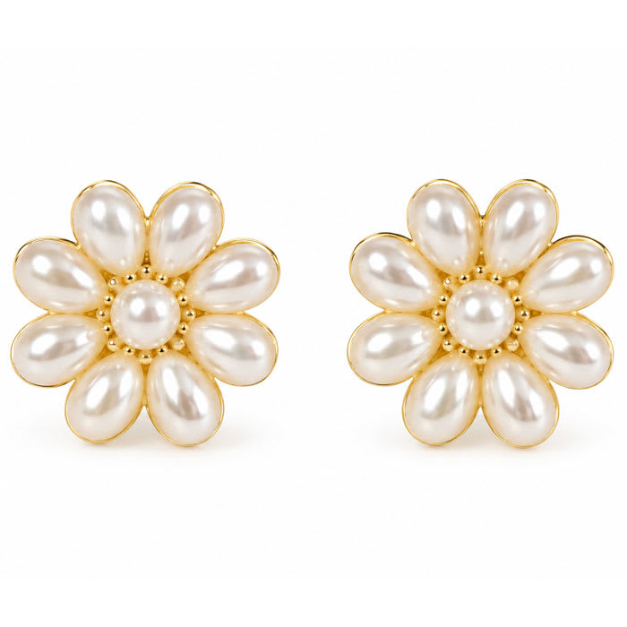 Draper James Pearl Flower Stud Earrings In Gold