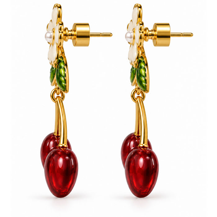 Draper James Cherry Statement Earrings In Gold