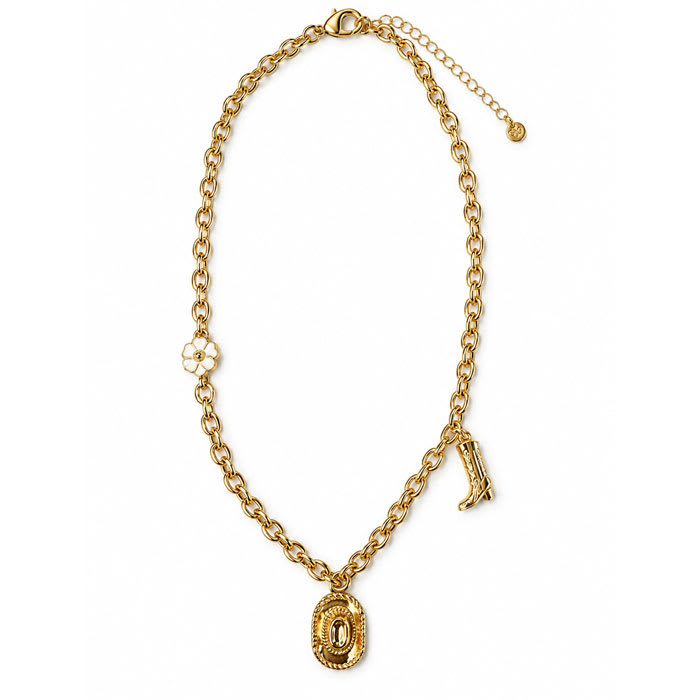 Draper James Cowboy Charm Necklace In Gold