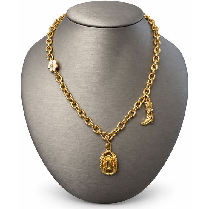 Draper James Cowboy Charm Necklace In Gold