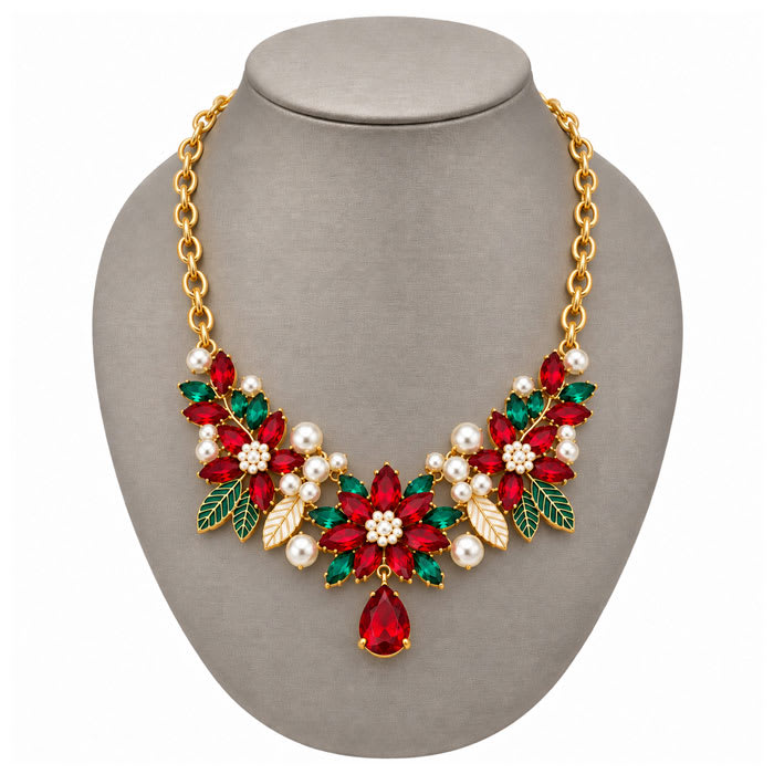 Draper James Holiday Crystal Statement Necklace In Gold`