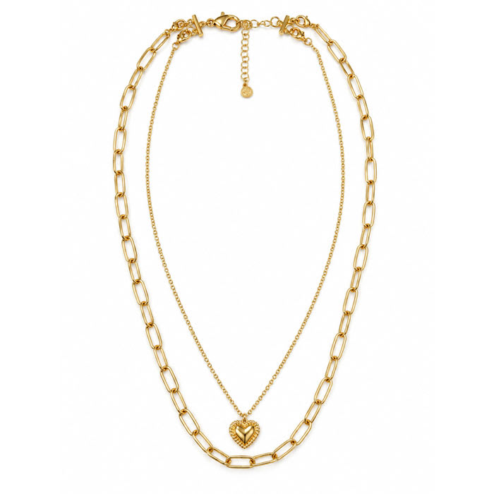 Draper James Paperclip and Heart Layered Necklace In Gold