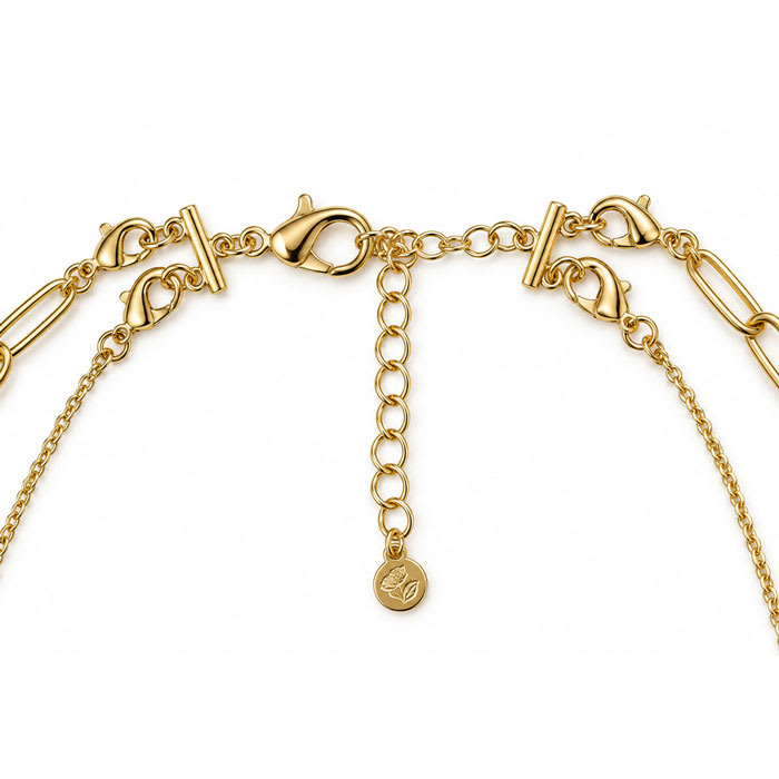 Draper James Paperclip and Heart Layered Necklace In Gold