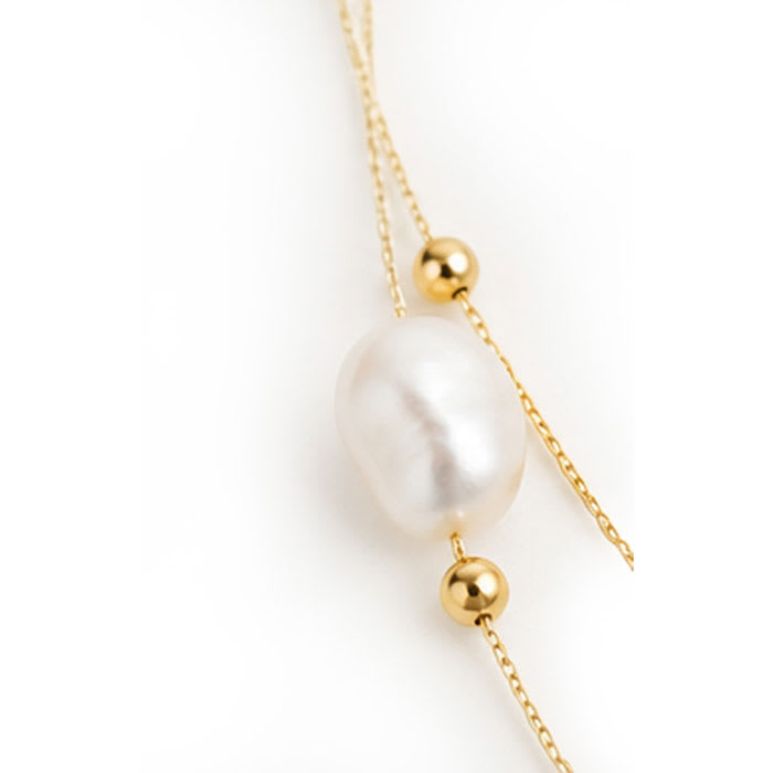 Martha Stewart Everyday Baroque Pearl Double Strand Necklace In Gold