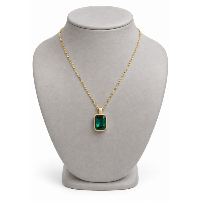Martha Stewart Everyday Crystal Gemstone Pendant Necklace, Emerald