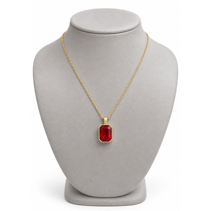 Martha Stewart Everyday Crystal Gemstone Pendant Necklace, Ruby
