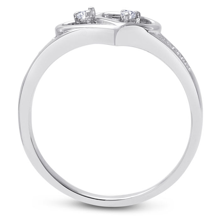 Double Heart Diamond Promise Ring
