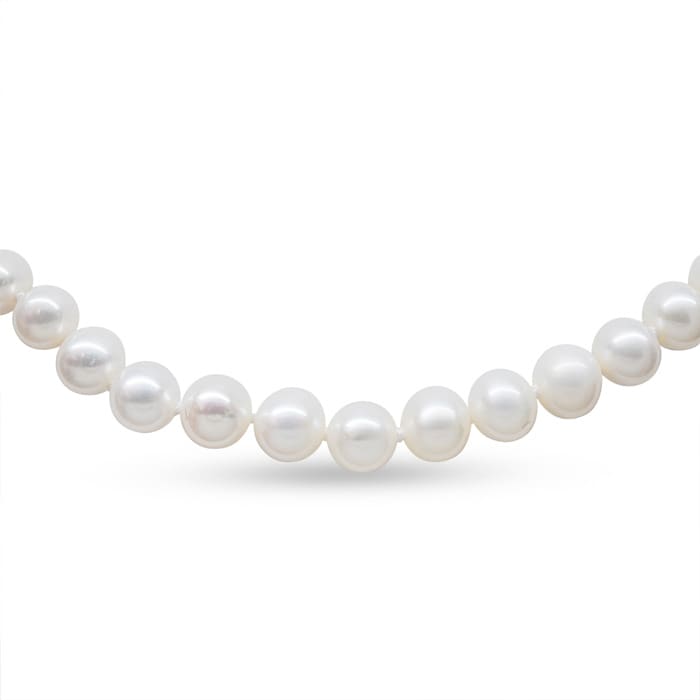 18 inch 7mm AA Pearl Necklace With 14K Yellow Gold Clasp