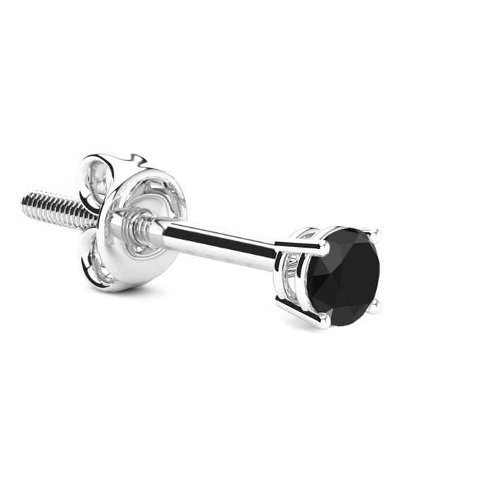 Single black diamond stud earring hotsell