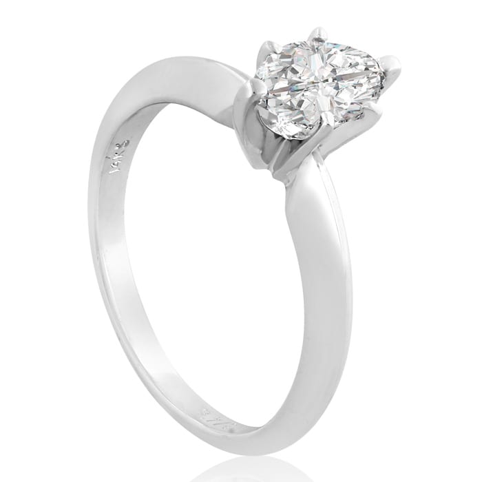 3/4 Carat Marquise Diamond Engagement Ring In 14 Karat White Gold