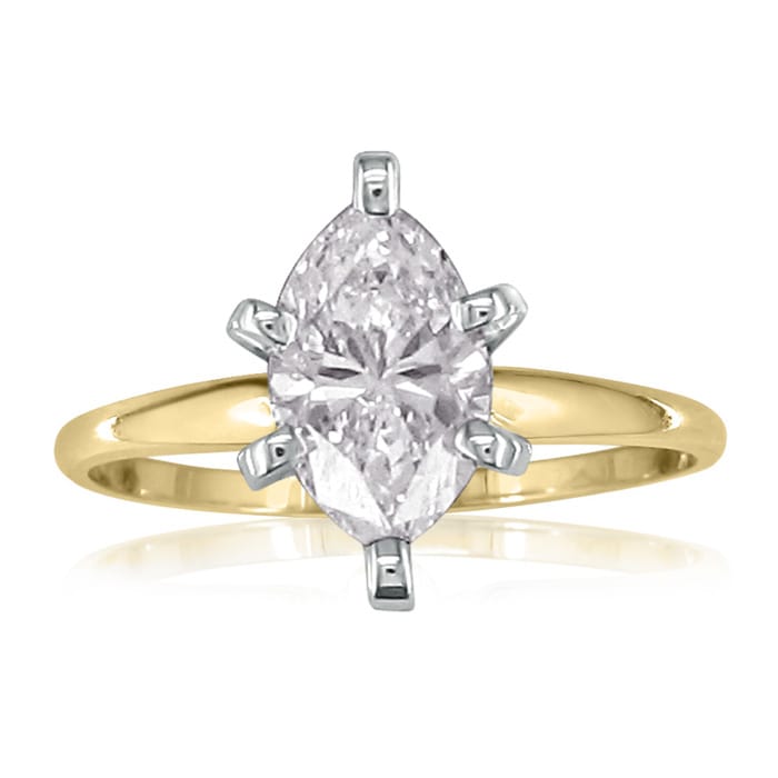 1 Carat Marquise Diamond Engagement Ring In 14 Karat Yellow Gold