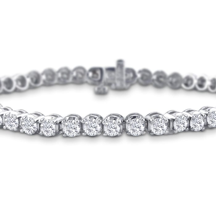 3 1/2 Carat Diamond Tennis Bracelet In 14 Karat White Gold, 8 Inches