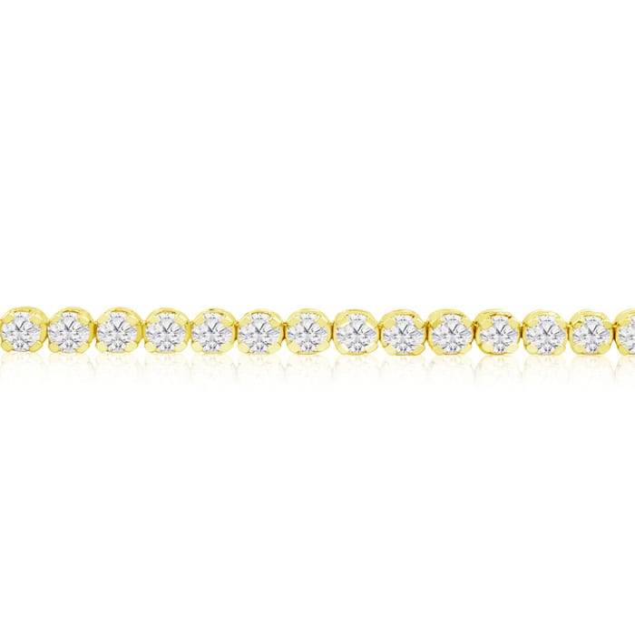 6 1/4 Carat Diamond Tennis Bracelet In 14 Karat Yellow Gold, 9 Inches