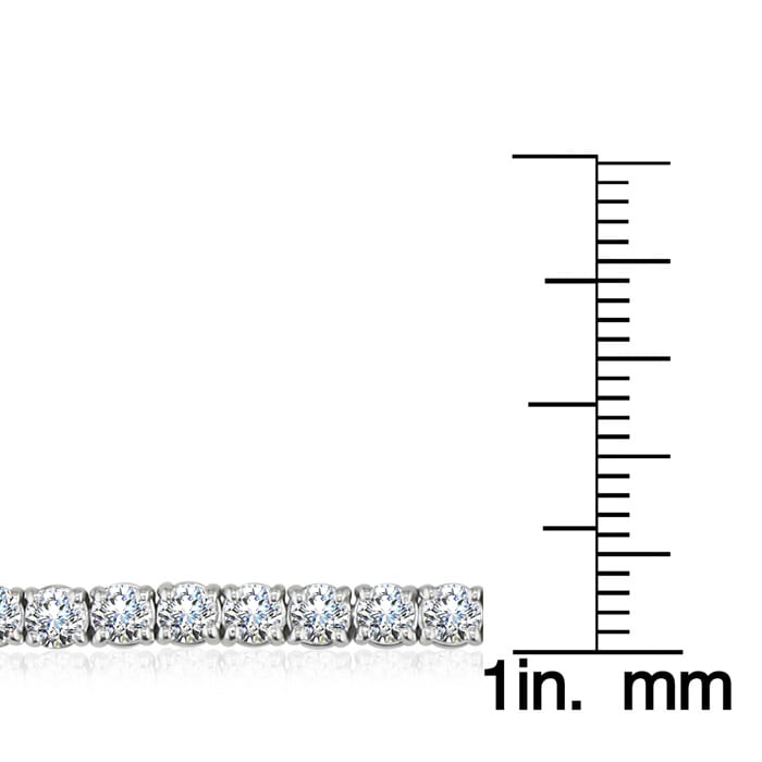 7 Carat Round Diamond Tennis Bracelet In 14 Karat White Gold, 7 Inches
