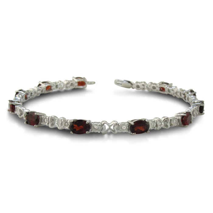 7.5ct Garnet and Diamond Bracelet

