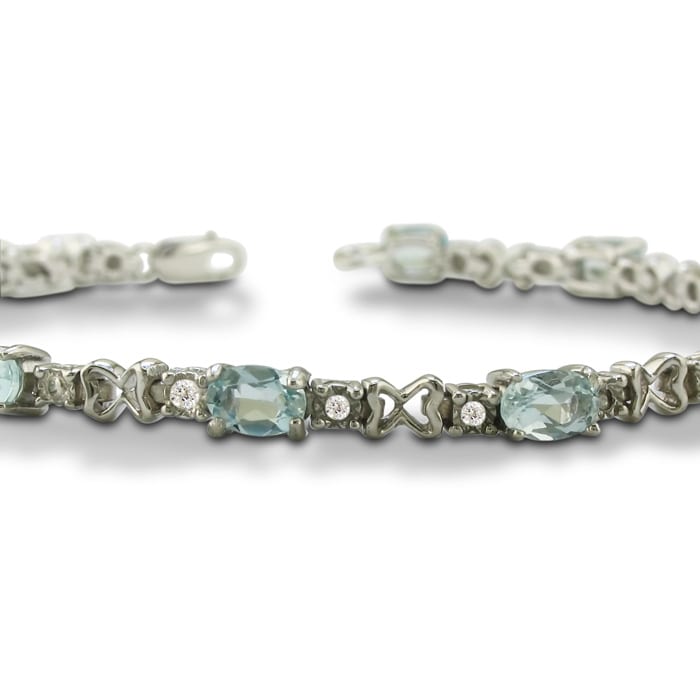 6ct Aquamarine and Diamond Bracelet
