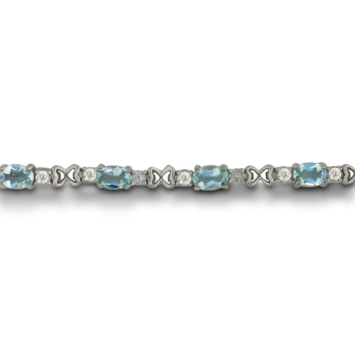 6ct Aquamarine and Diamond Bracelet

