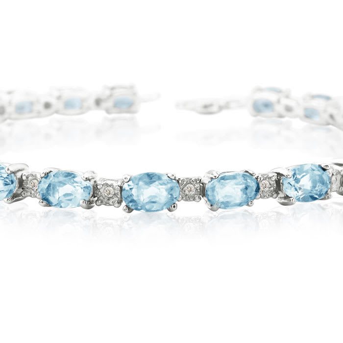 13ct Blue Topaz and Diamond Bracelet
